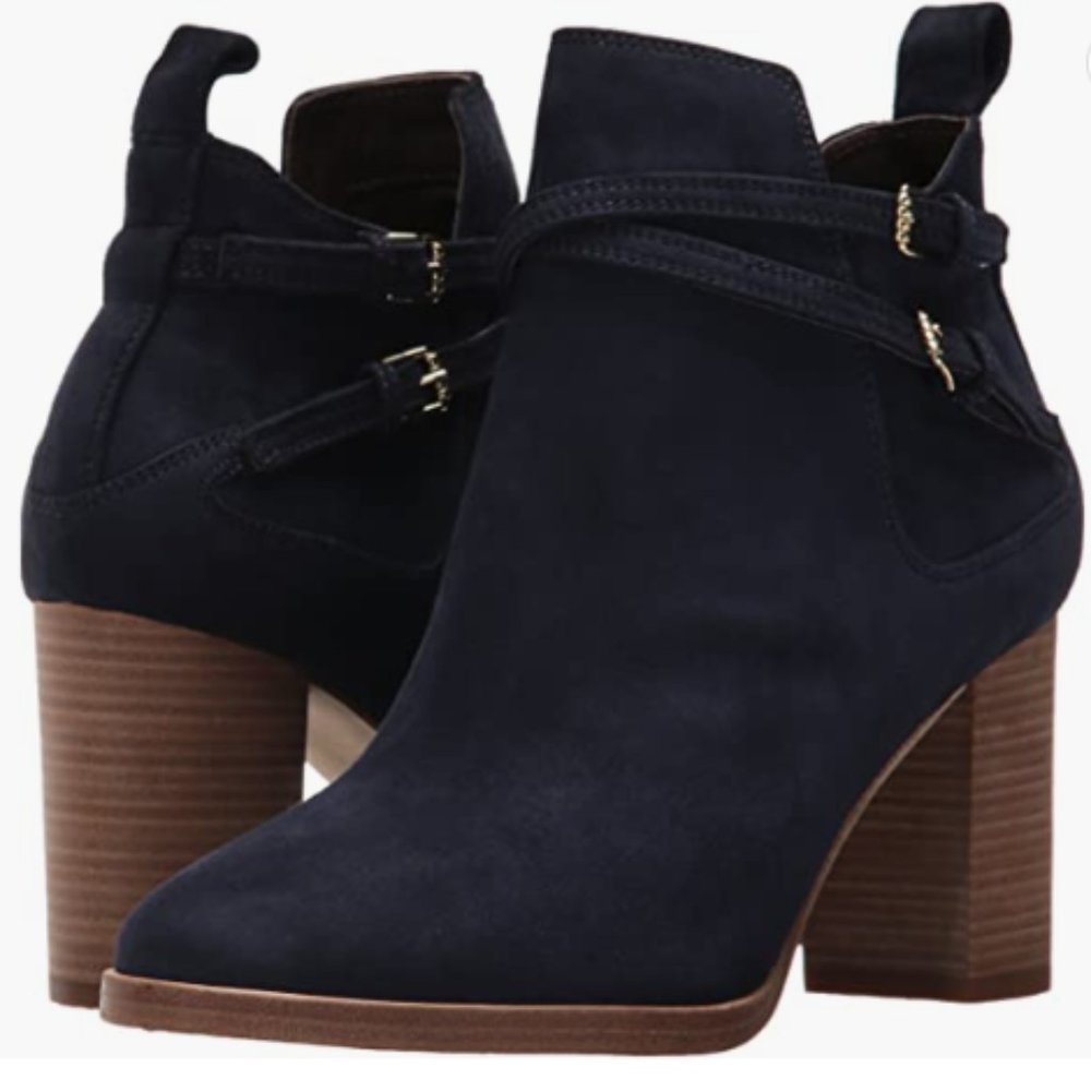 NIB Cole Haan Women's Linnie Bootie Ankle Boot - Navy Suede
